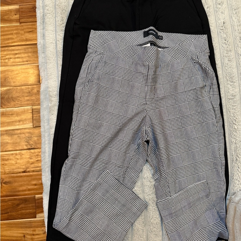 Two pairs of pull on dress pants straight leg Torrid size 0x worn once